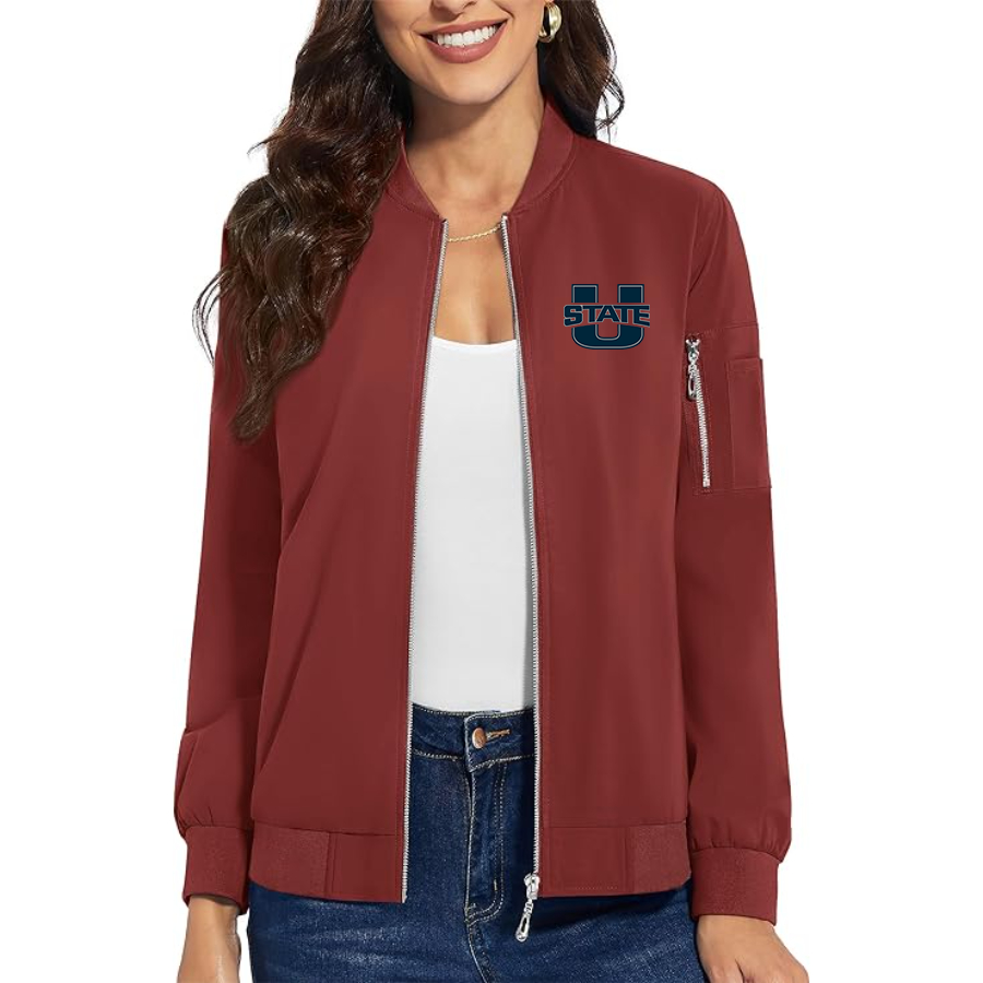 Women's  Utah State Aggies Premium Bomber Jacket Outerwear